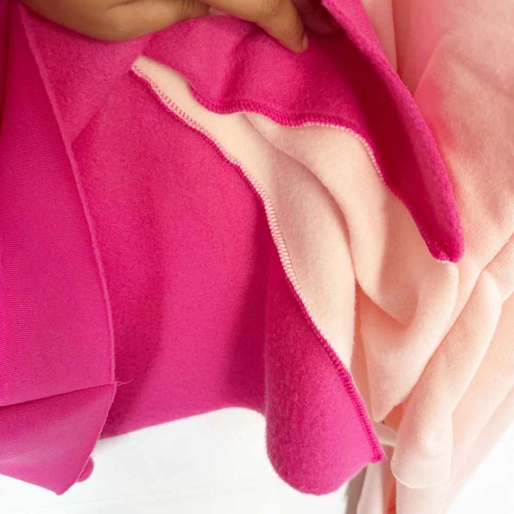 EUC Rue+ Women’s Color-Block Pink Fleece Cropped Hoodie Size 2X - Picture 5 of 6